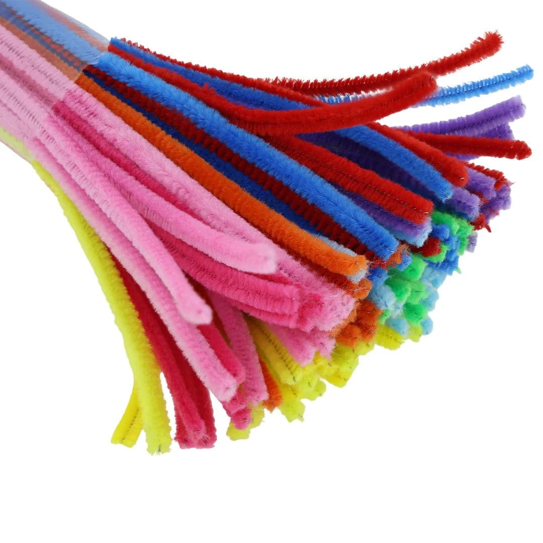 Colourful chenille stems, fuzzy wire and pipe cleaners for crafts