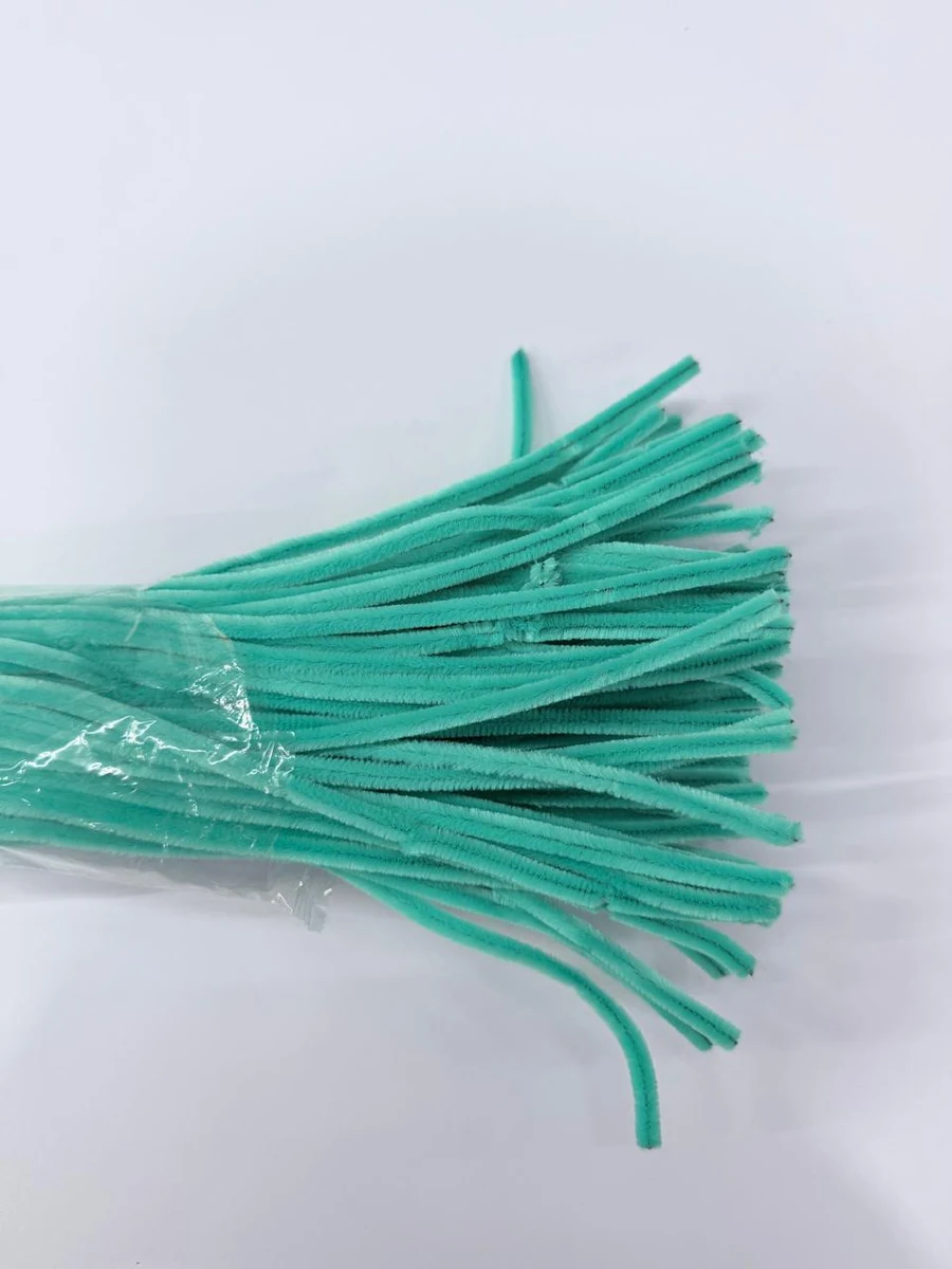 Pastel Green pipe cleaners, 8 mm, 100 pieces per pack