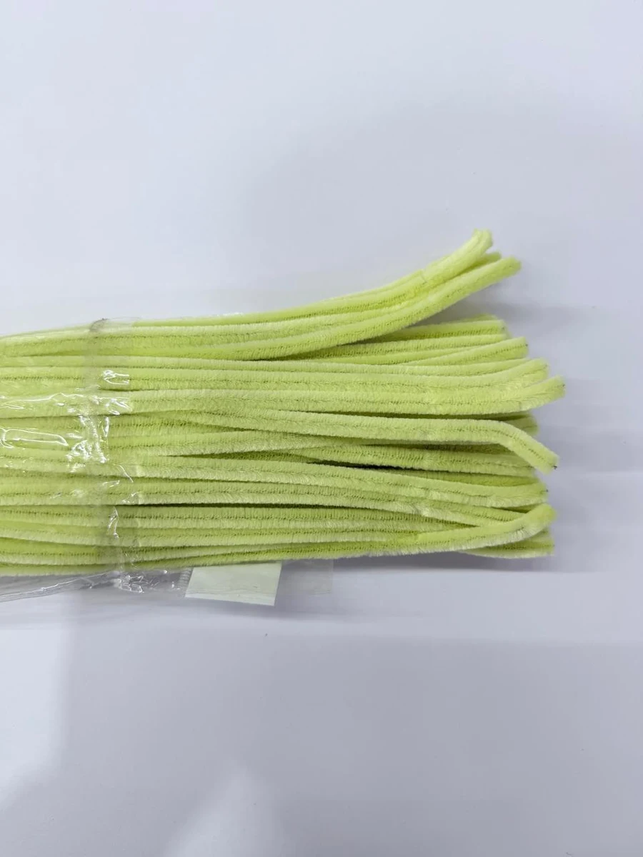 Pastel Yellow pipe cleaners, 8 mm, 100 pieces per pack